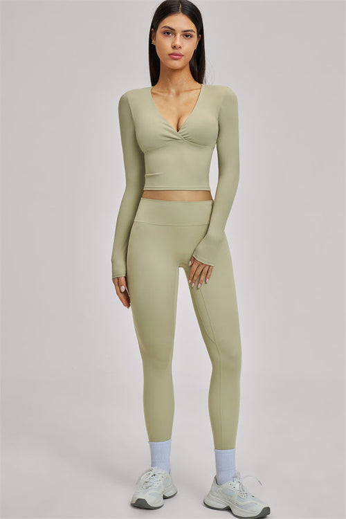 The Swoon Long Sleeve Crop top Leggings 2-Piece Set