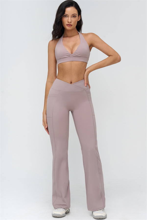 The BoldFit Sports Bra Flared Leggings 2-Piece Set