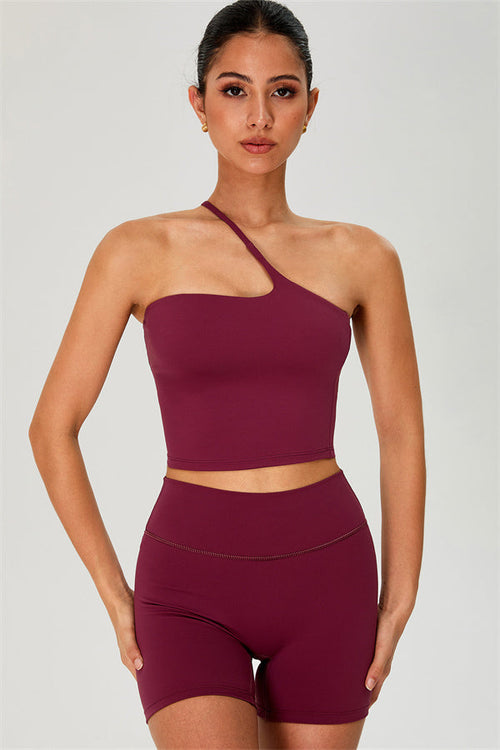 The Jewel One-Shoulder Crop Top Shorts 2-Piece Set