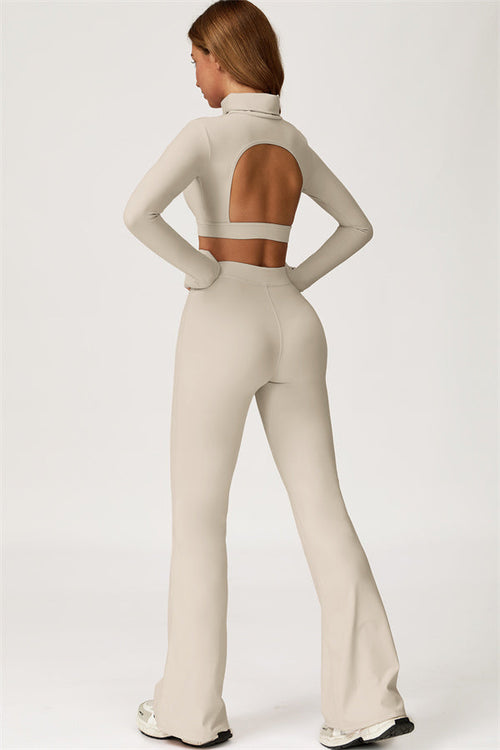 The Axis Crop Top Flared Leggings 2-Piece Set