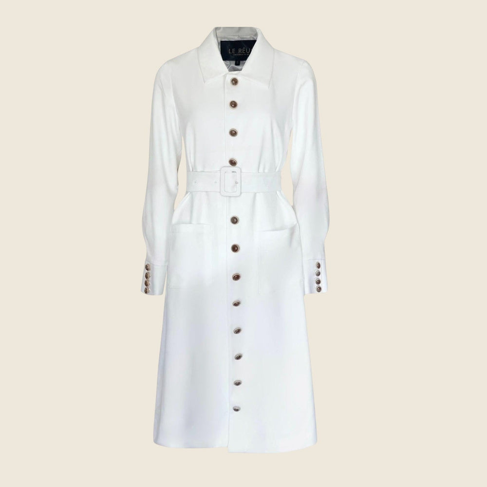 Monique White Coat – Women’s Elegant Long Coat
