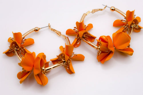 Sunny Blossom Hoop Earrings – Gold Flower Hoop Earrings