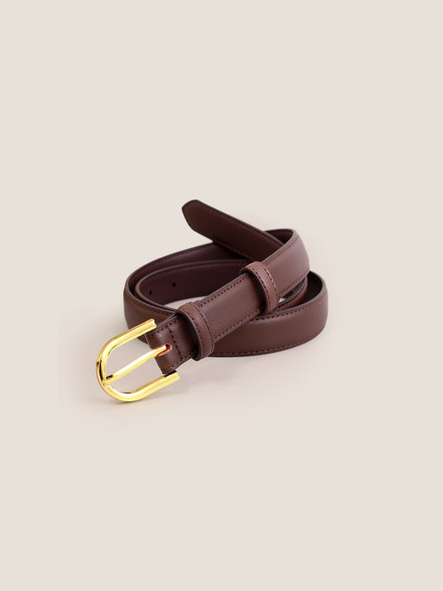 Premium Cowhide Belt With Retro Electroplated Alloy Buckle