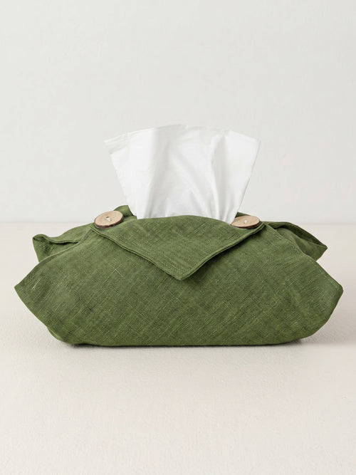 Linen Tissue Box Storage Cover
