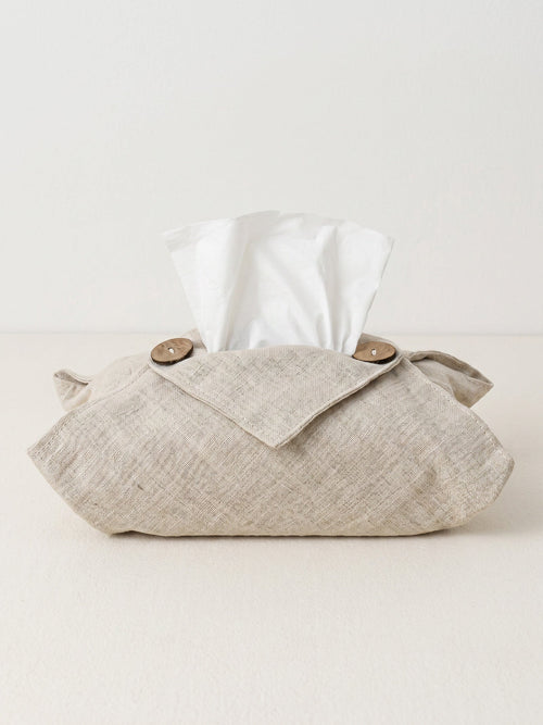 Linen Tissue Box Storage Cover
