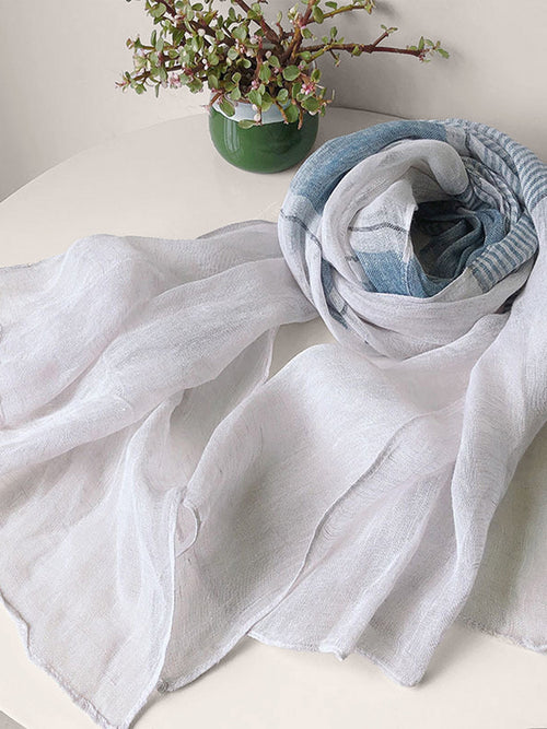 Linen Color-Block Scarf