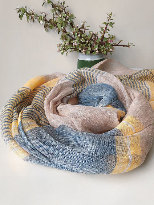 Linen Color-Block Scarf