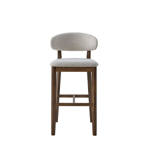 ACTU Bar Stools Set of 2, 30” Upholstered Bar Height Stools, Solid Wood, Mid-Century Modern