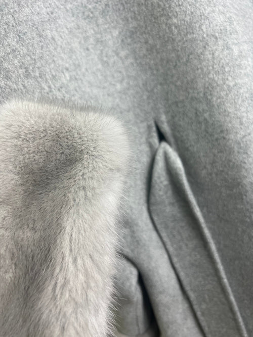 Genuine Scandinavian Mink Fur Virgin Wool Coat