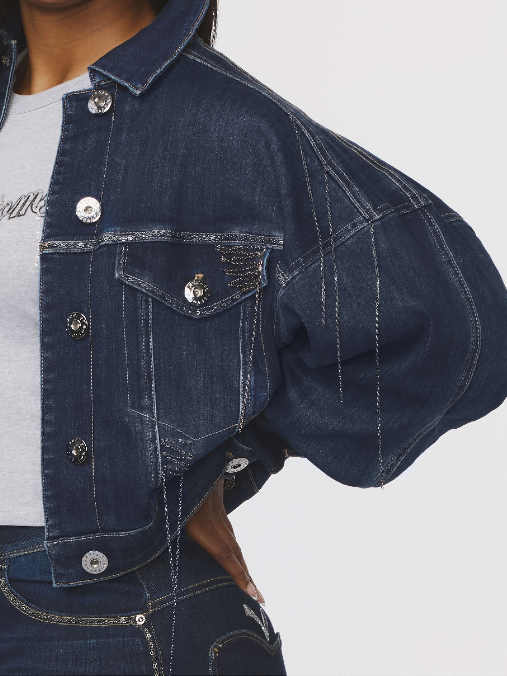 Cropped Chain Link Jacket