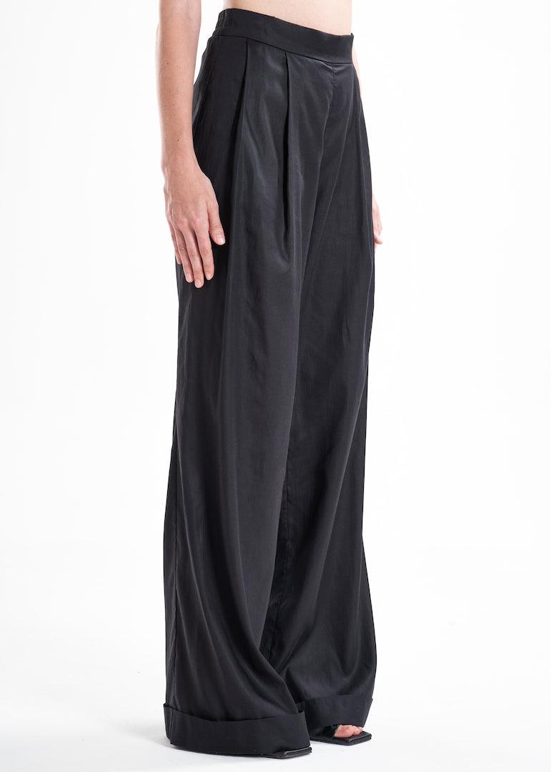Black Palazzo Tencel Lyocell Pants Aitna