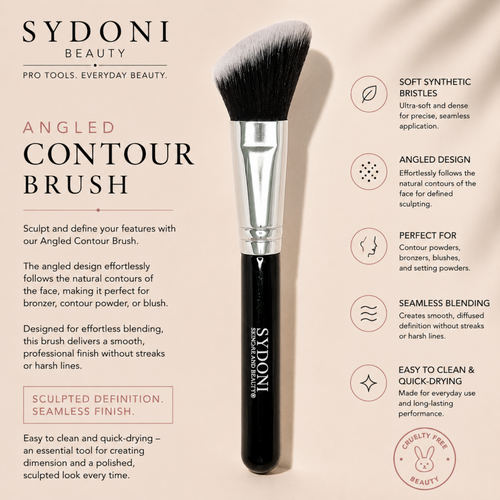 SYDONI ANGLED CONTOUR BRUSH - Ultra Soft Synthetic Hair Bristles