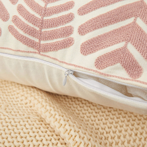 FANCY & STACY Textured Cotton Blend leaf tropical design Throw Pillow (With insert) size 18"x18"