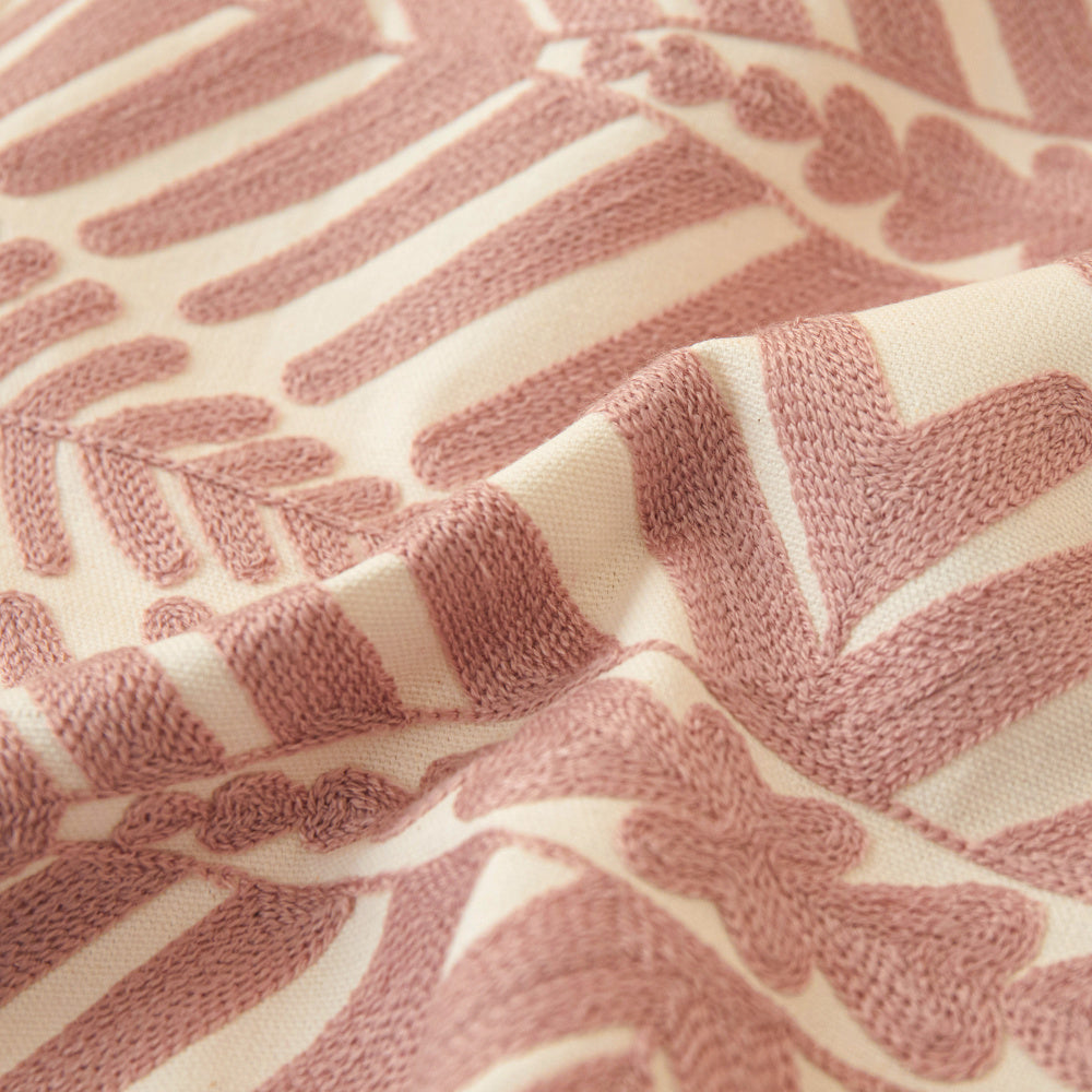 FANCY & STACY Textured Cotton Blend leaf tropical design Throw Pillow (With insert) size 18"x18"