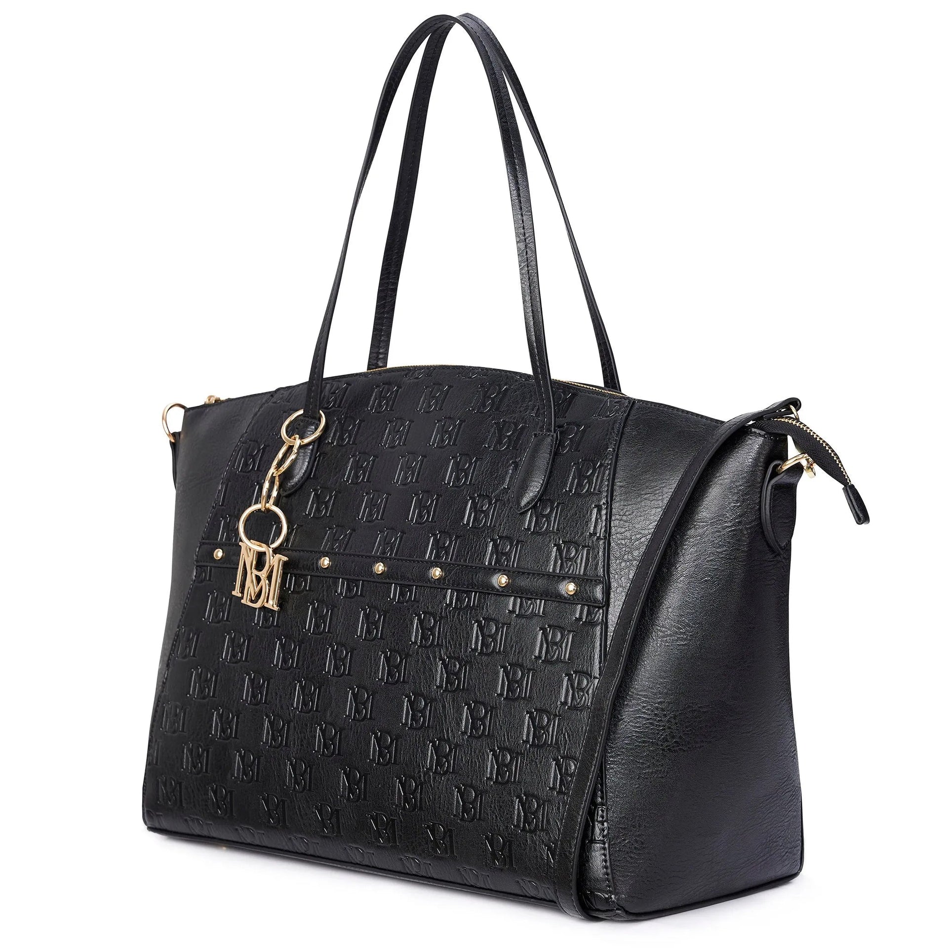 Caroline Vegan Leather Monogram Weekender Duffel Bag