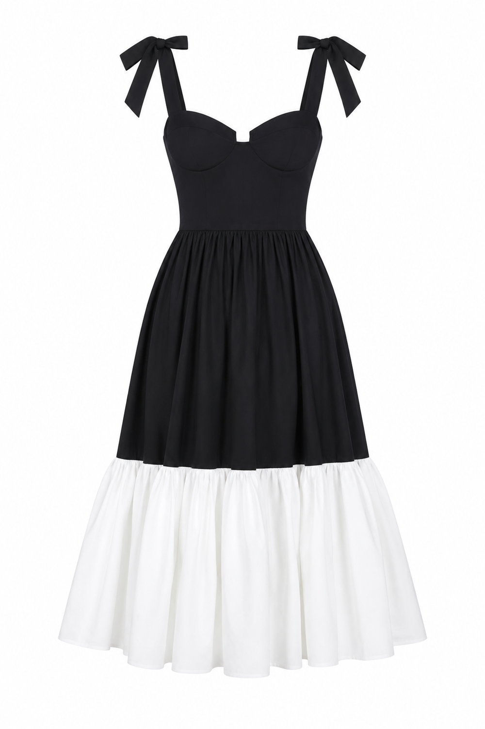 Catalina Midi Dress – Black/Beige