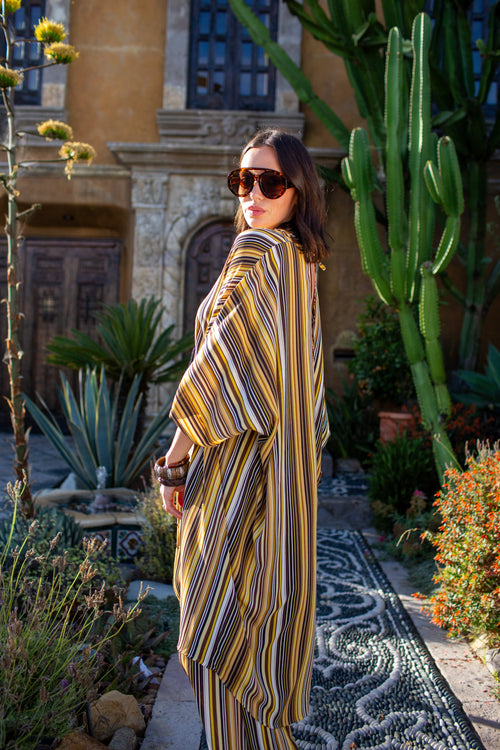 Bank Striped Tunic Caftan Set