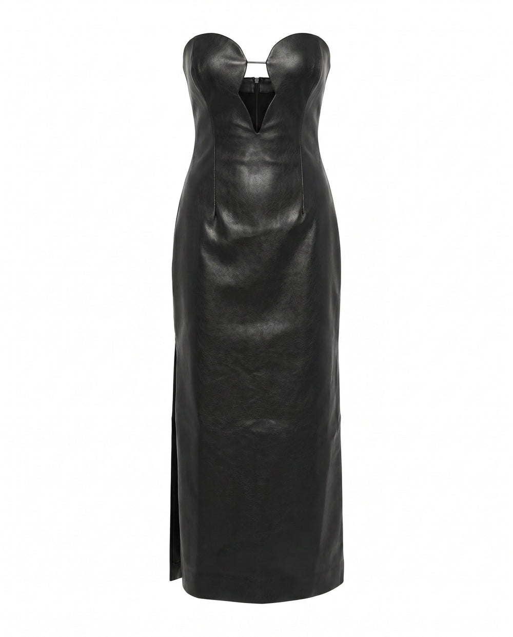 Eleni Vegan Leather Midi Dress - Black (Final Sale)