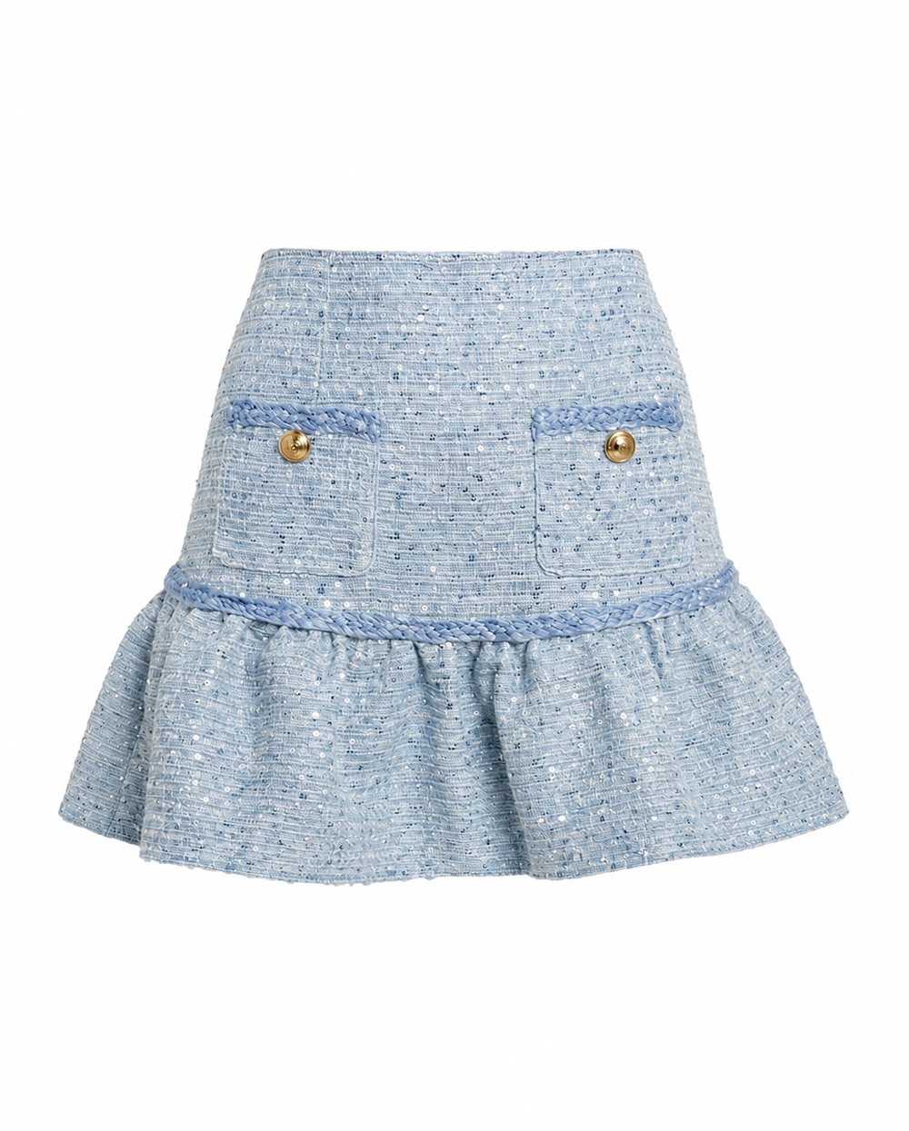 Elina Boucle Mini Skirt - Blue Boucle (Final Sale)