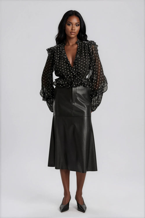 Kindra Vegan Leather Skirt – Black (Final Sale)