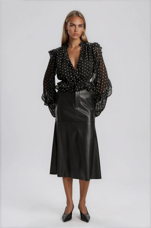 Kindra Vegan Leather Skirt – Black (Final Sale)