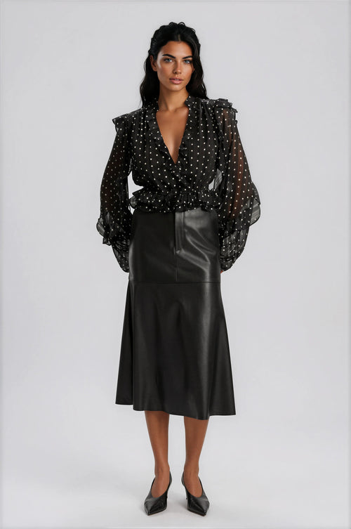 Kindra Vegan Leather Skirt – Black (Final Sale)