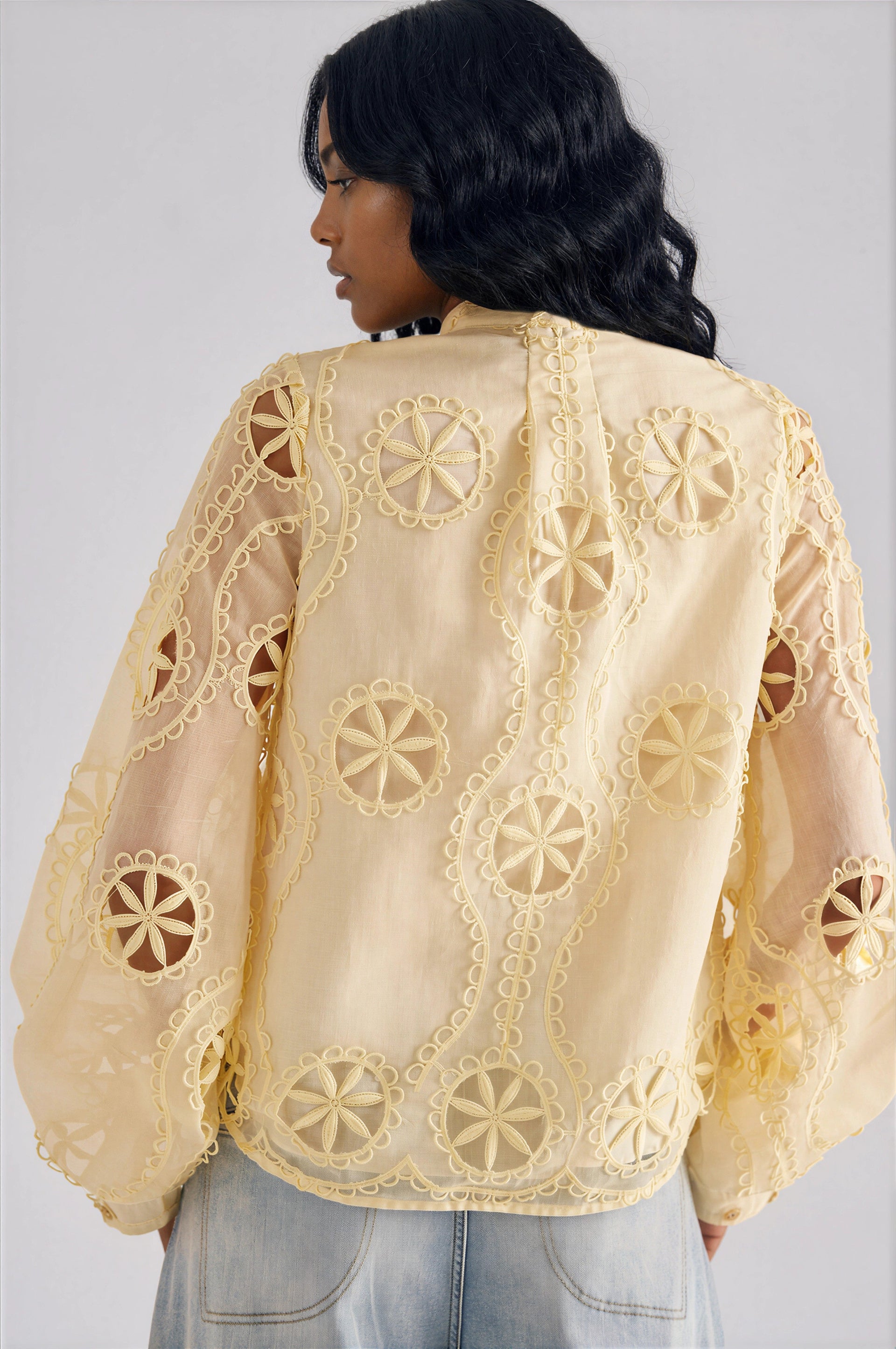 Libbie Lace Blouse – Lemon (Final Sale)