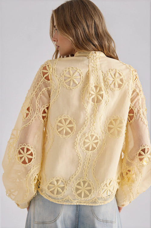 Libbie Lace Blouse – Lemon (Final Sale)
