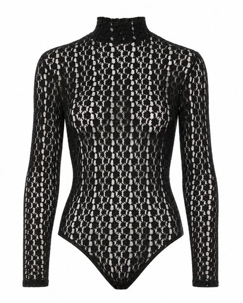Vezza Floral Mesh Bodysuit – Black (Final Sale)