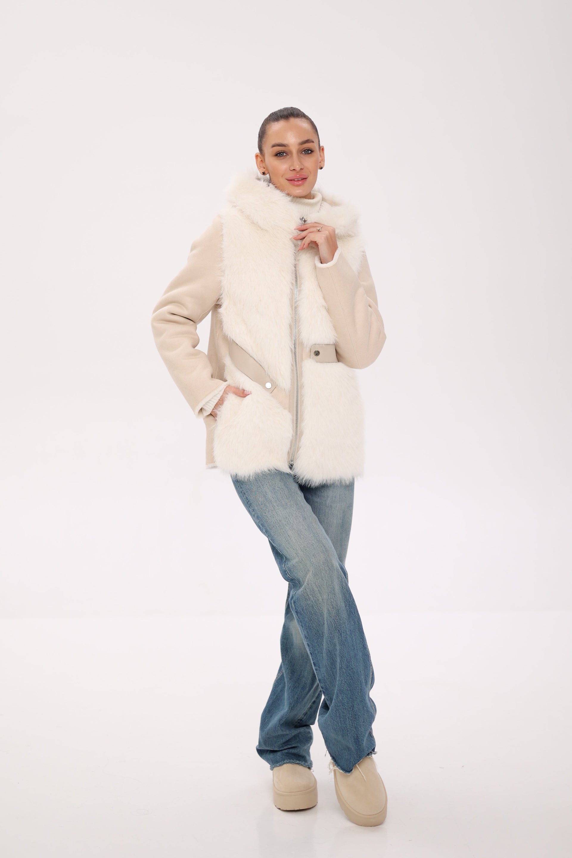 ⇆ Reversible Hooded Wool Blend Jacket