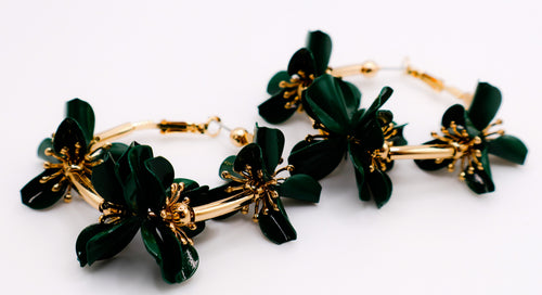 Floral Luxe Hoops – Gold Flower Hoop Earrings