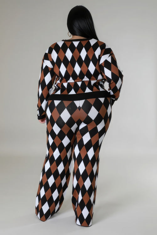 Women's 2 piece Plus-size Long Sleeves Stretch Pant Set