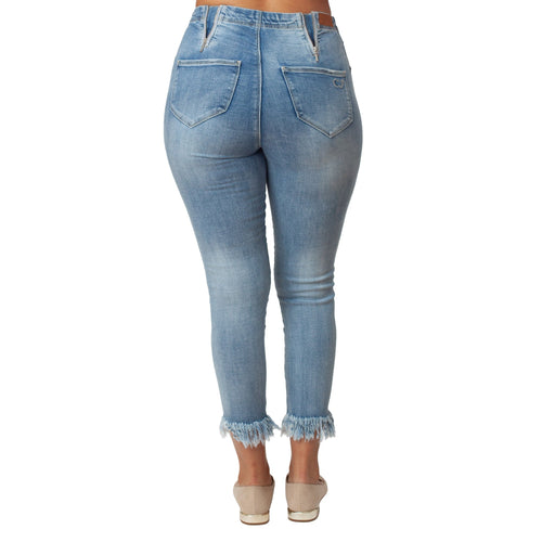 Fashion Style Fringed Leg Jeans
