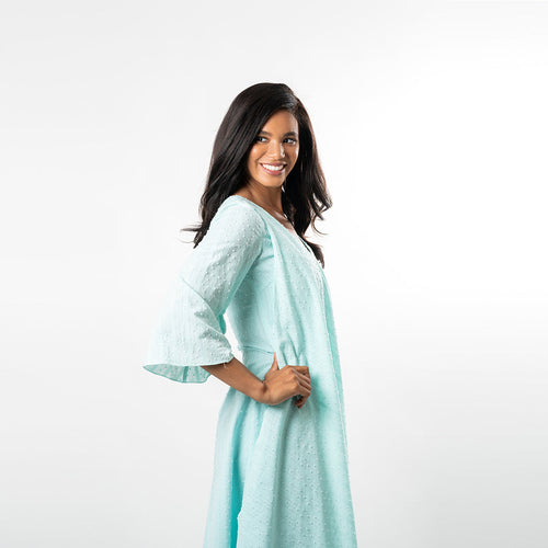 Asymmetric Flared Overlay A-line Dress
