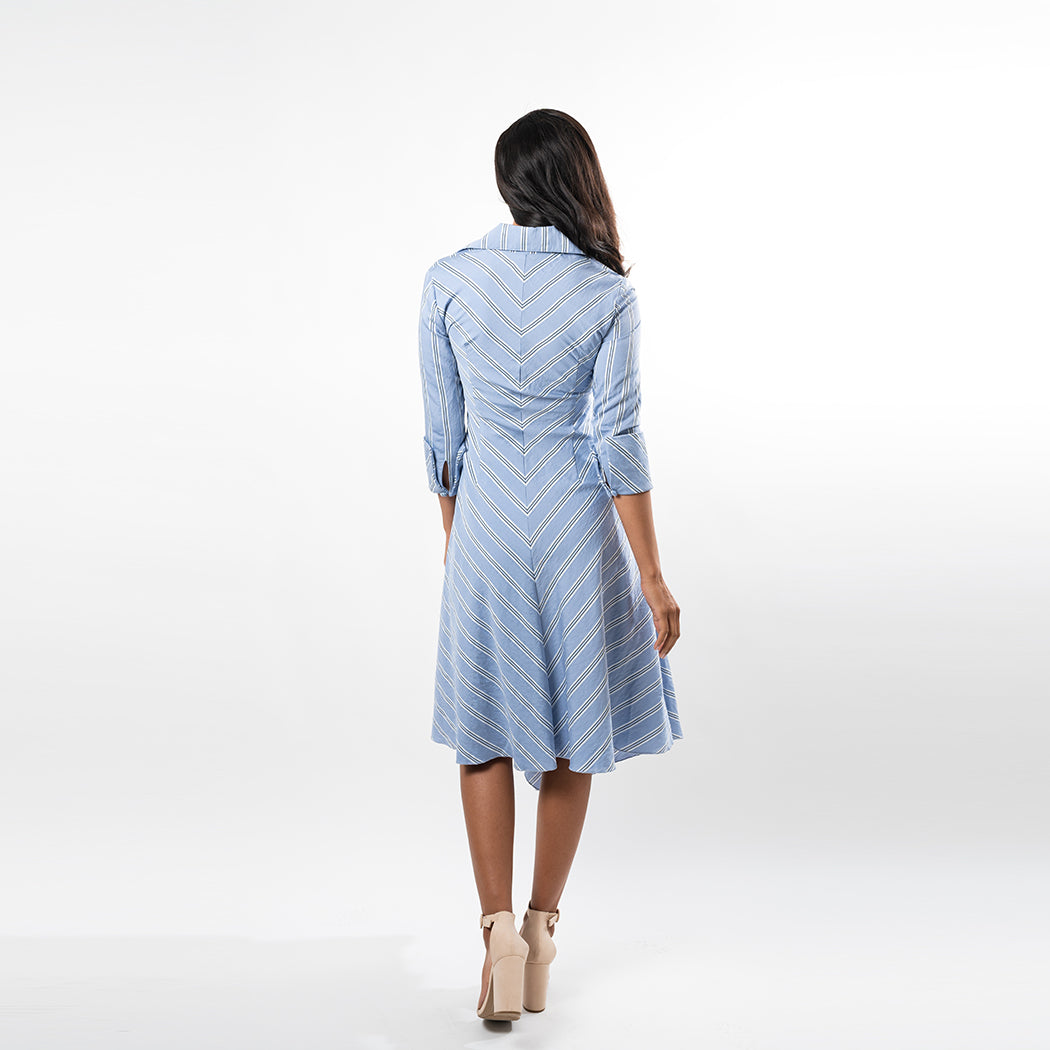 Asymmetric Hem Fit & Flare Midi