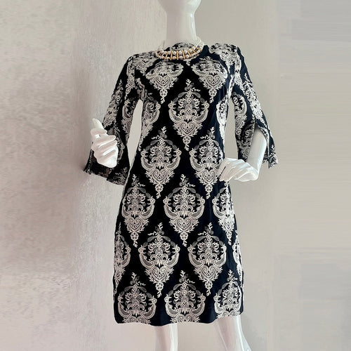 Boat Neck Slashed Sleeve Sheath