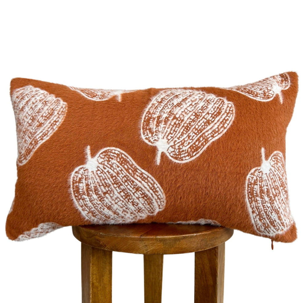 Busa Designs Burnt Orange Pumpkin Lumbar Pillow