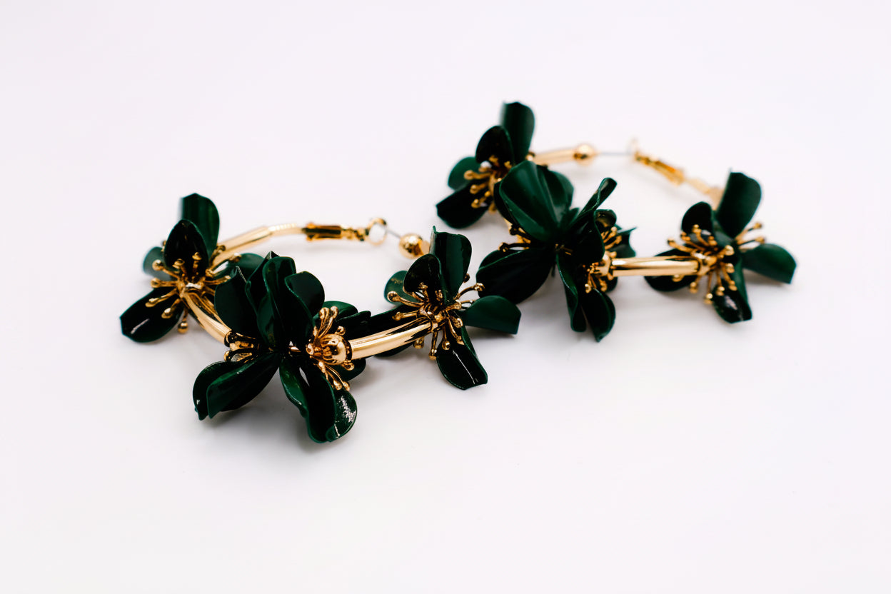 Floral Luxe Hoops – Gold Flower Hoop Earrings