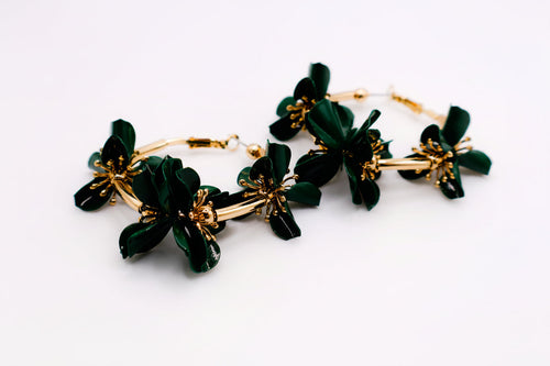Floral Luxe Hoops – Gold Flower Hoop Earrings
