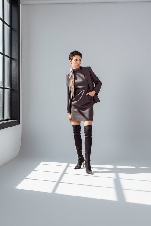 Luxe Wool Mini Dress – Elegant Women’s Winter Dress