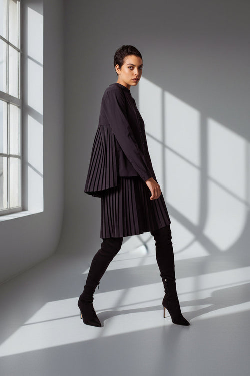 Luxe Black Pleated Skirt – Elegant Women’s Pleated Skirt