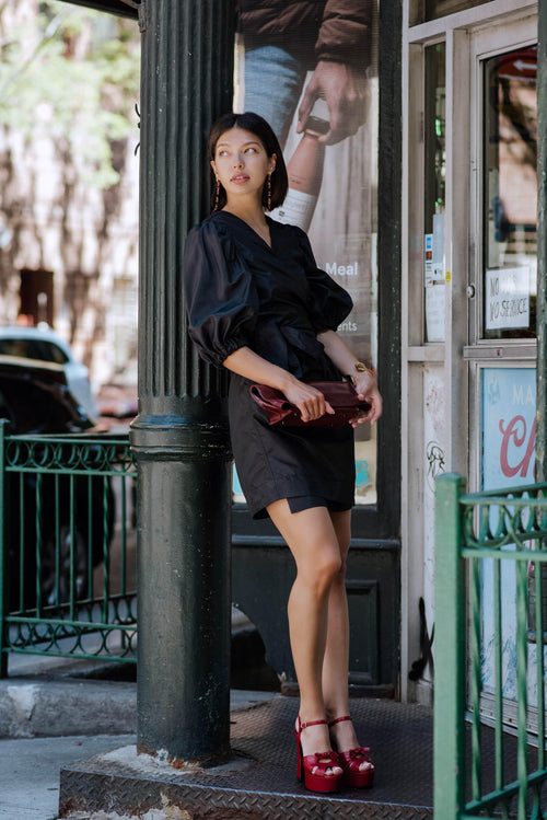Black Lusso Wrap Dress – Elegant Women’s Wrap Dress