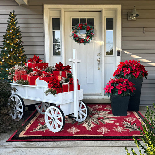 54 Inch Wood and Iron White Display Rolling Cart