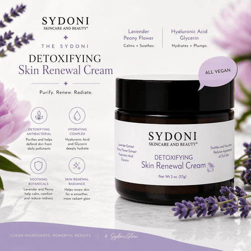 SYDONI DETOXIFYING SKIN RENEWAL CREAM with Lavender & Peony | Restore & Rebalance Net. Wt. 2oz. (57g)