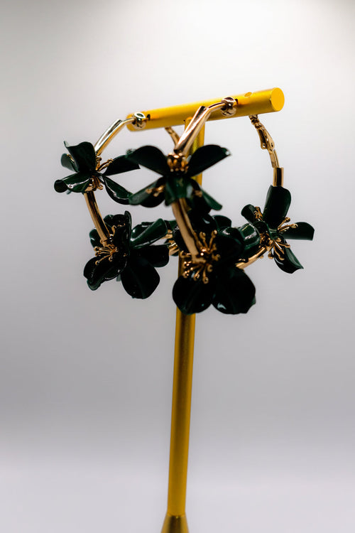 Floral Luxe Hoops – Gold Flower Hoop Earrings