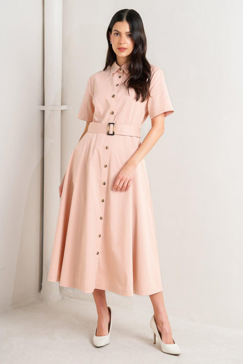 LUCKY ME WOVEN MIDI DRESS