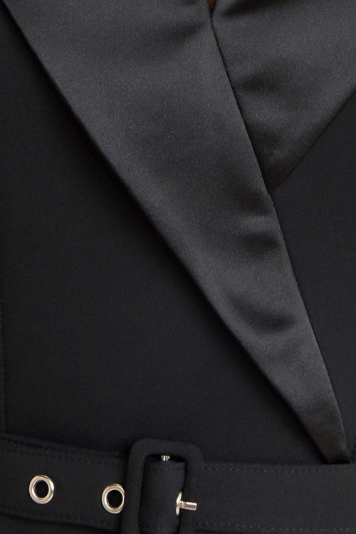 MIDNIGHT TUX WOVEN MIDI DRESS