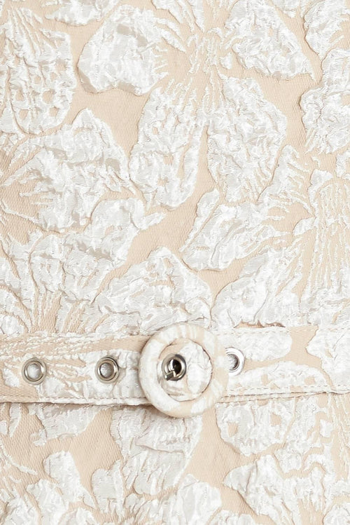 STATEMENT IN IVORY WOVEN MIDI DRESS
