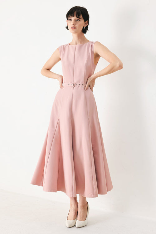 FLYING TOMATO Women's Calm Afterglow Blush Woven Cocktail Dress