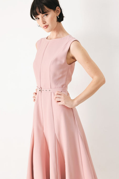 FLYING TOMATO Women's Calm Afterglow Blush Woven Cocktail Dress